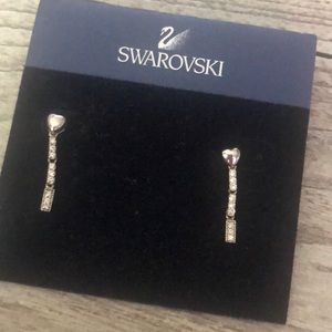 Swarovski heart rhinestone dangle earrings